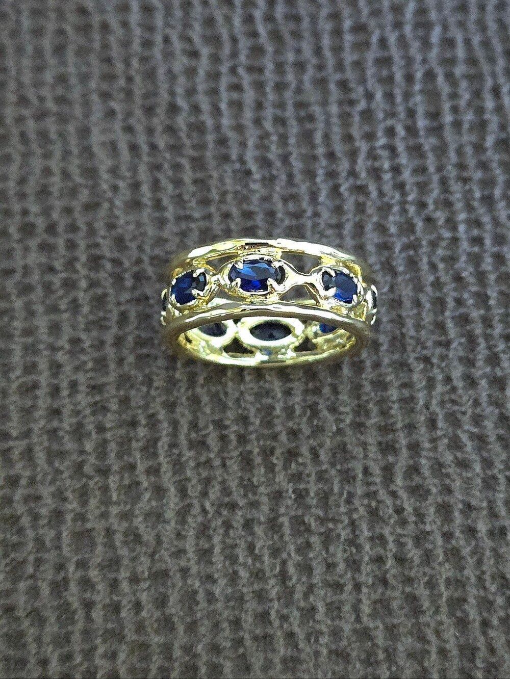 Zeyzey Gold💛 Double✌️ Band with Blue💙 Crystals💎 Ring💍 - NWT - Picture 15 of 16